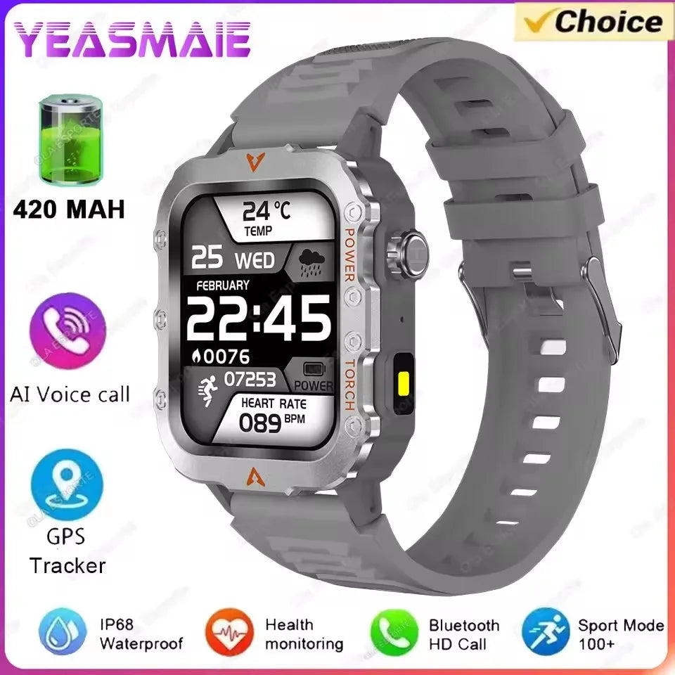 Outdoor Sports Smart Watch - 2.01" HD Screen LED Flashlight GPS Tracker