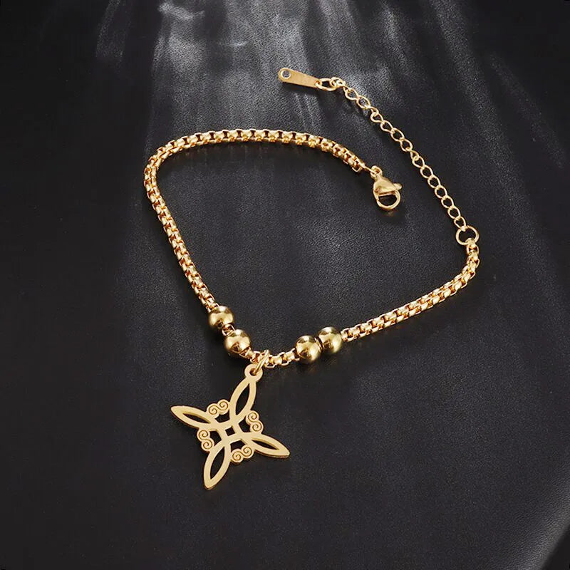 Celtic Trinity Knot Necklace - Irish Red Zircon Stainless Steel Pendant