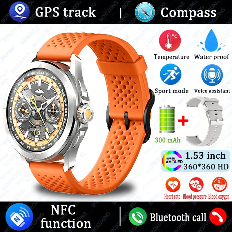 S4 Ultra Smart Watch - AMOLED Outdoor Sport NFC GPS Heart Rate Waterproof