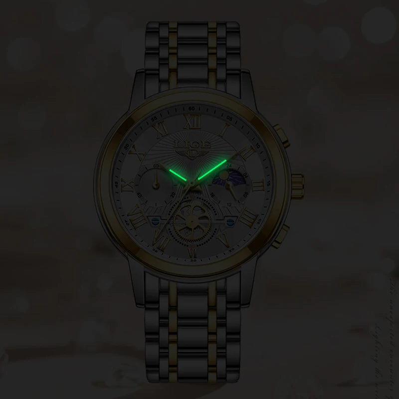 Montre femme LIGE 2024 - Montre de luxe étanche avec bracelet en acier