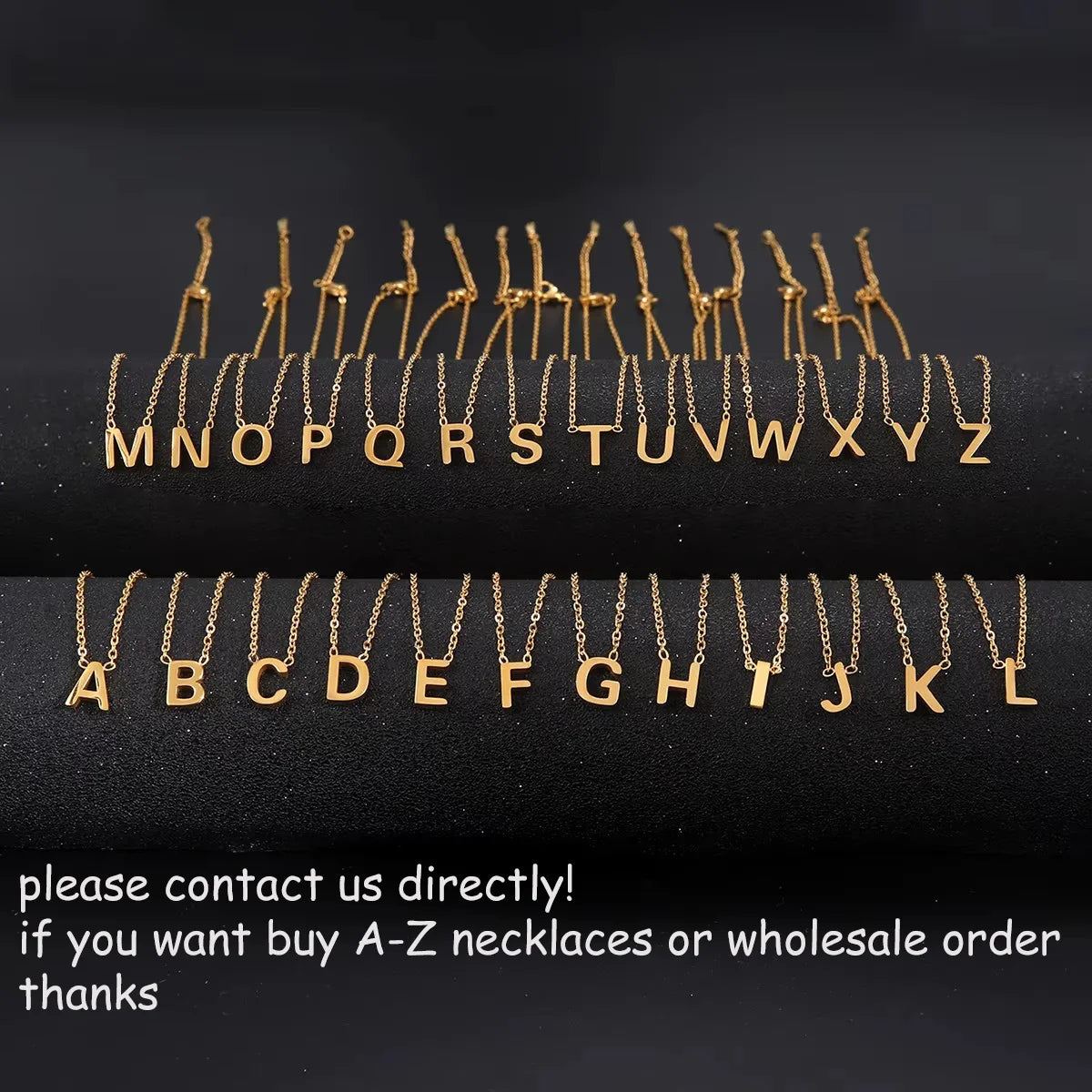 Collier ras du cou minimaliste en acier inoxydable avec initiale AZ - Lettre AZ