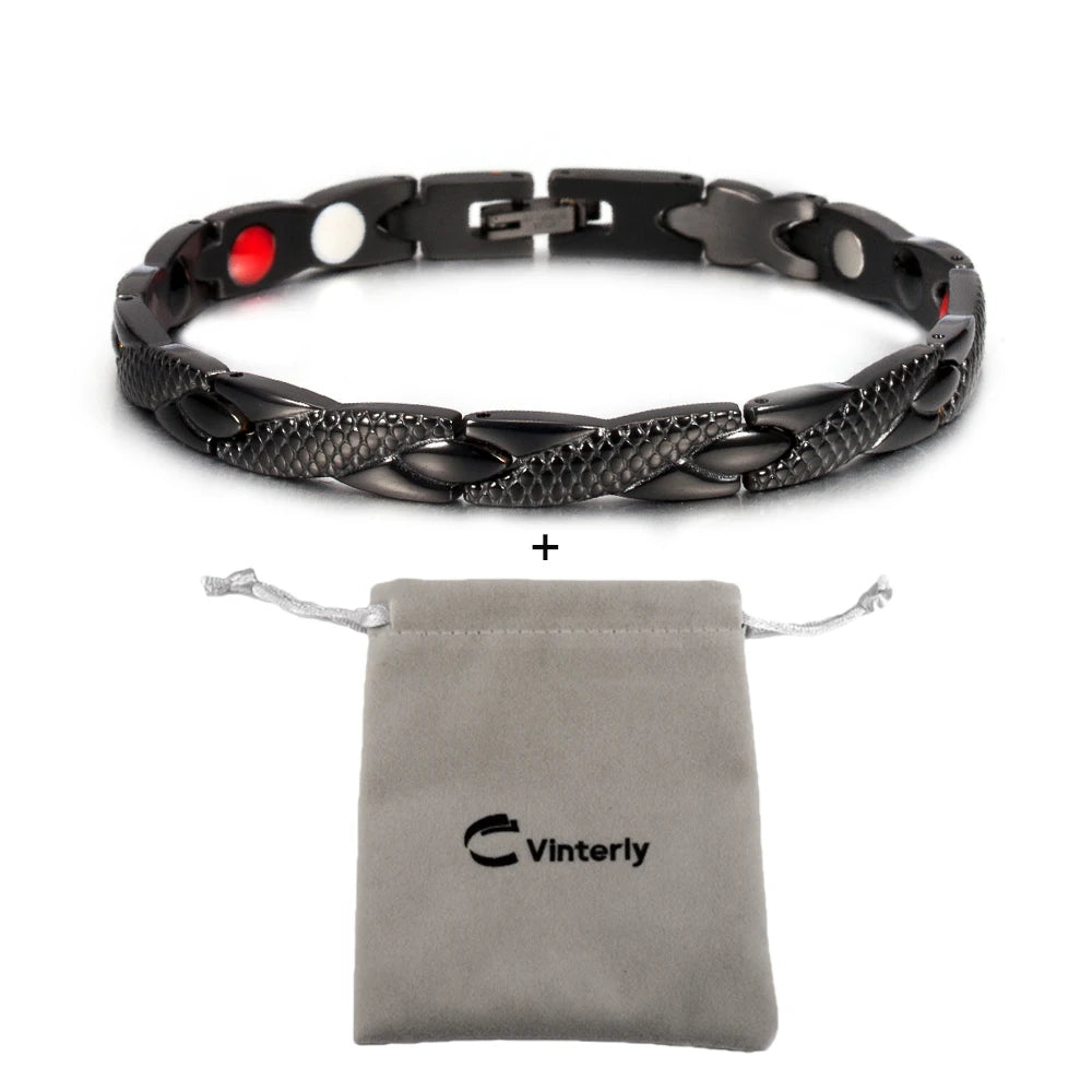 Bracelet magnétique pour homme - Bracelet chaîne croix énergie santé Vinterly