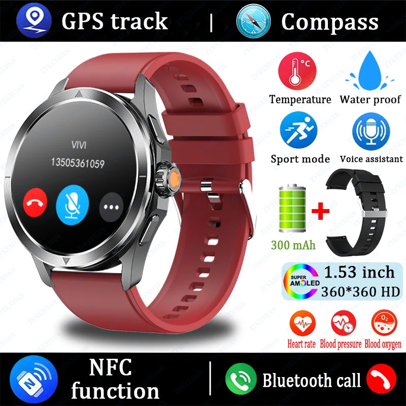 S4 Ultra Smart Watch - AMOLED Outdoor Sport NFC GPS Heart Rate Waterproof