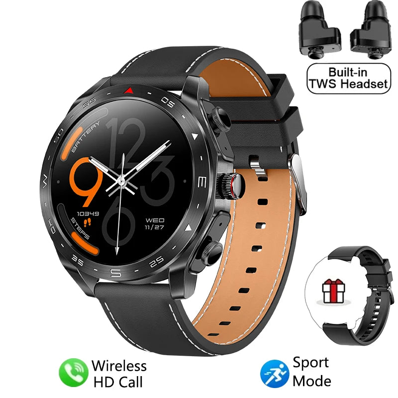 Smart Watch TWS 2-in-1 - Bluetooth Earphones HIFI GPS Heart Rate Bluetooth Call