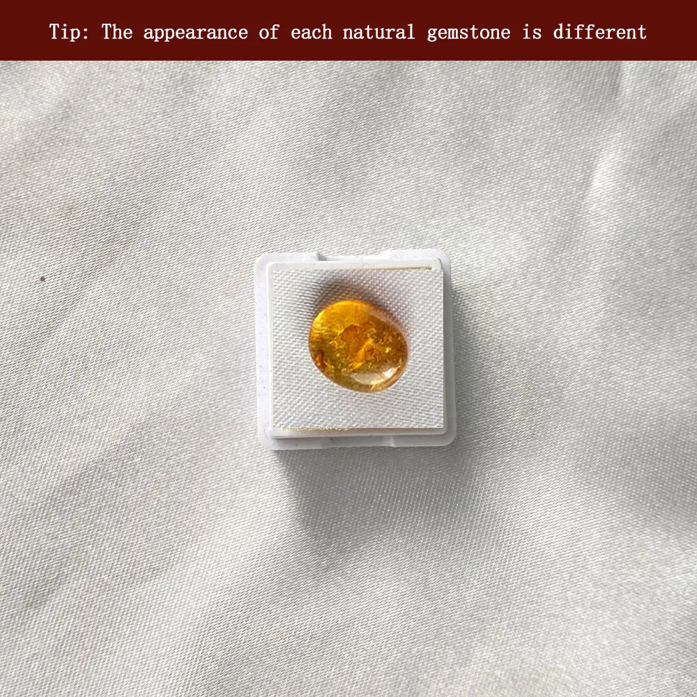 خاتم كهرمان عتيق - خاتم من الفضة الإسترلينية عيار 925 مرصع بحجر طبيعي