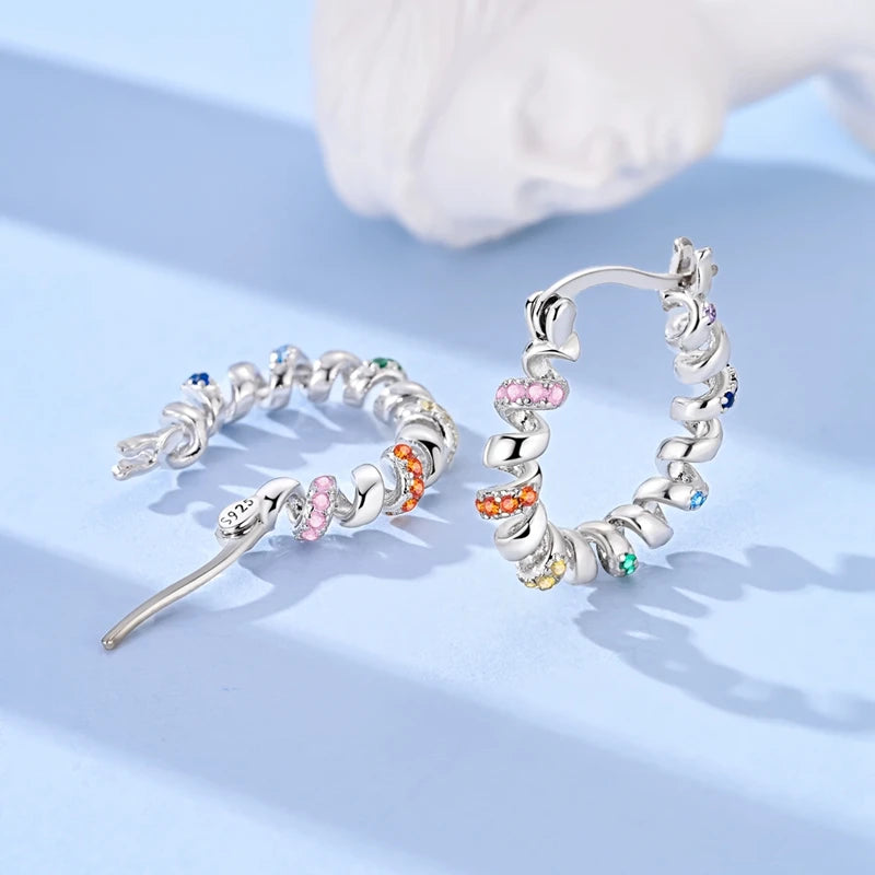 Boucles d'oreilles créoles en argent sterling 925 - Cadeau de mariage et de fiançailles