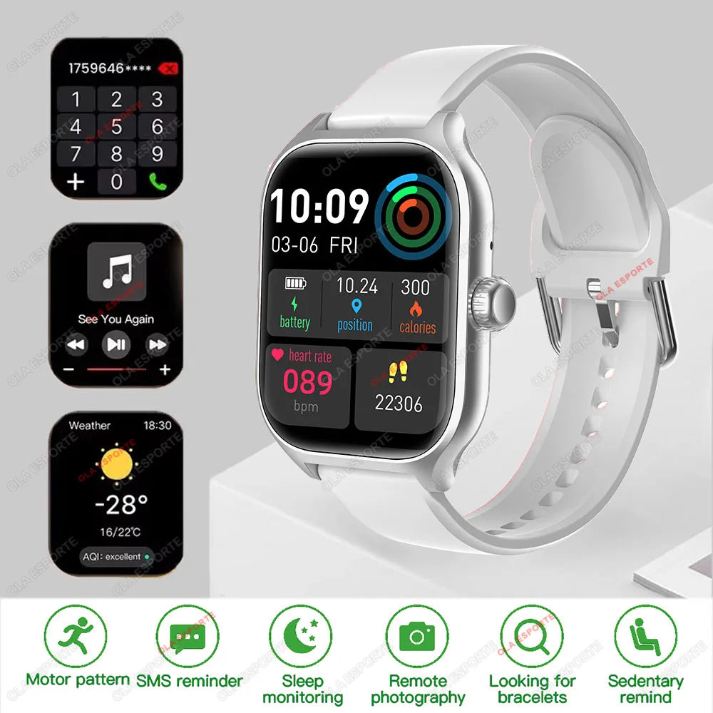 Outdoor Smart Watch - 2.01" HD Heart Rate Bluetooth Calls GPS Waterproof DIY