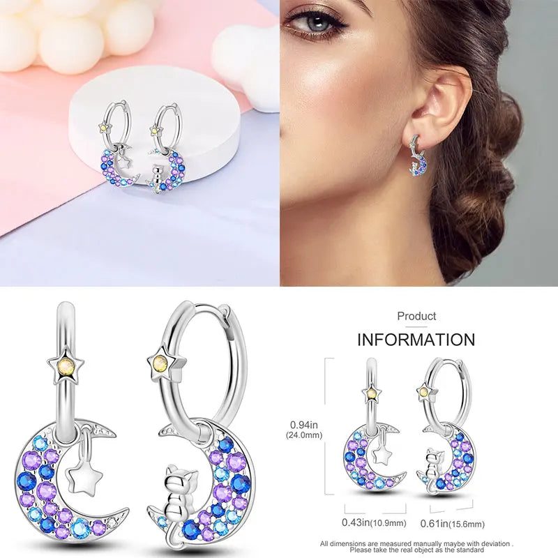 Boucles d'oreilles créoles en argent sterling 925 - Cadeau de mariage et de fiançailles