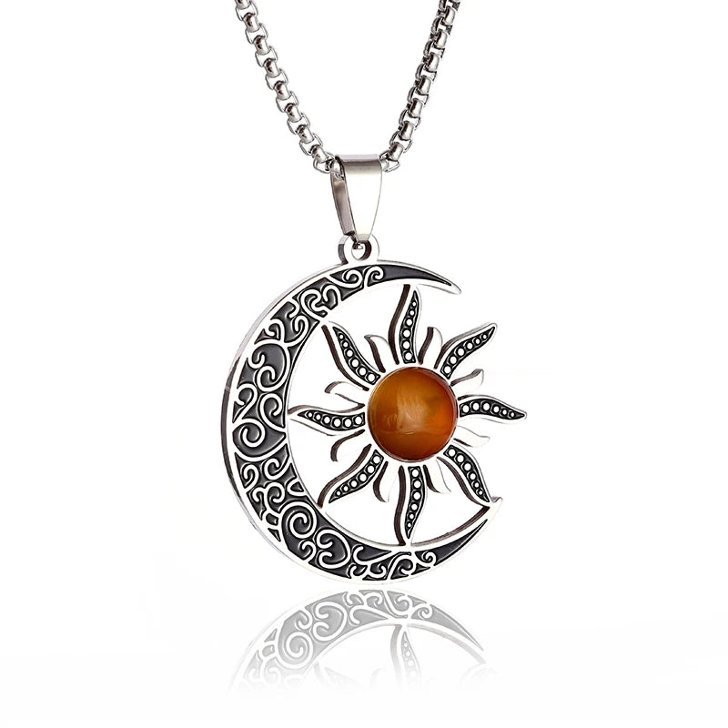 Celtic Trinity Knot Necklace - Irish Red Zircon Stainless Steel Pendant