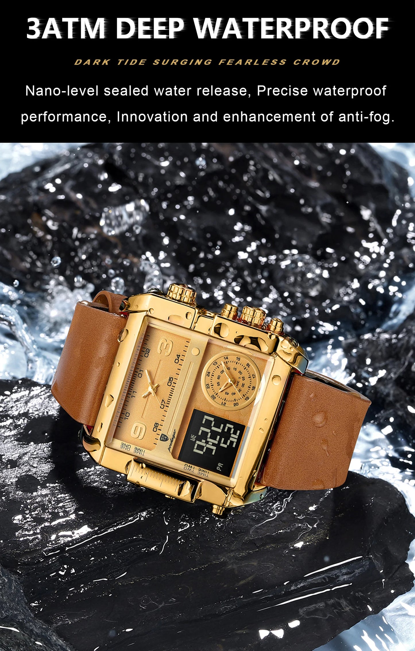 ساعة يد رجالية POEDAGAR أنيقة مقاومة للماء مضيئة بخاصية عرض التاريخ والأسبوع ساعة رجالية رقمية متعددة الوظائف فاخرة كوارتز ساعات رجالية Reloj