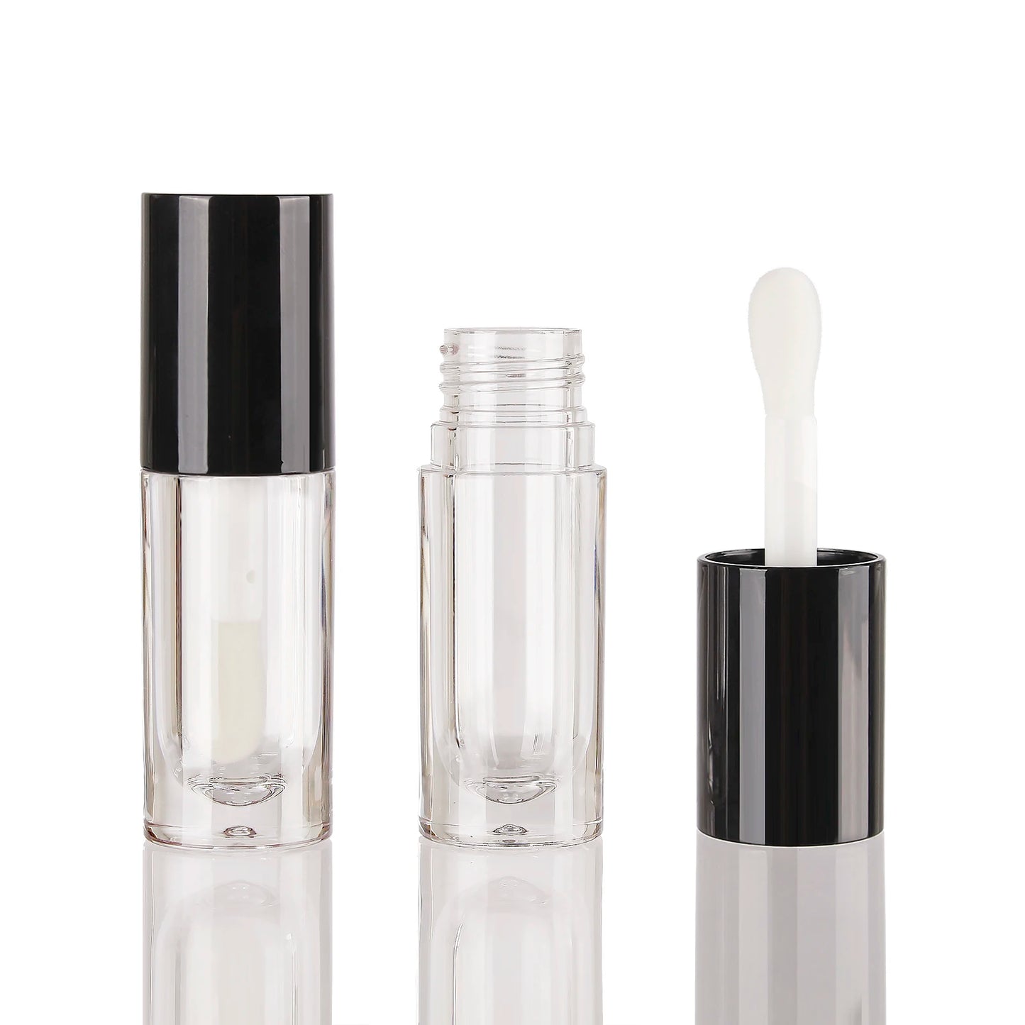 أنابيب ملمع شفاه فارغة - 10 عبوات مستديرة سعة 6 مل مع فرشاة