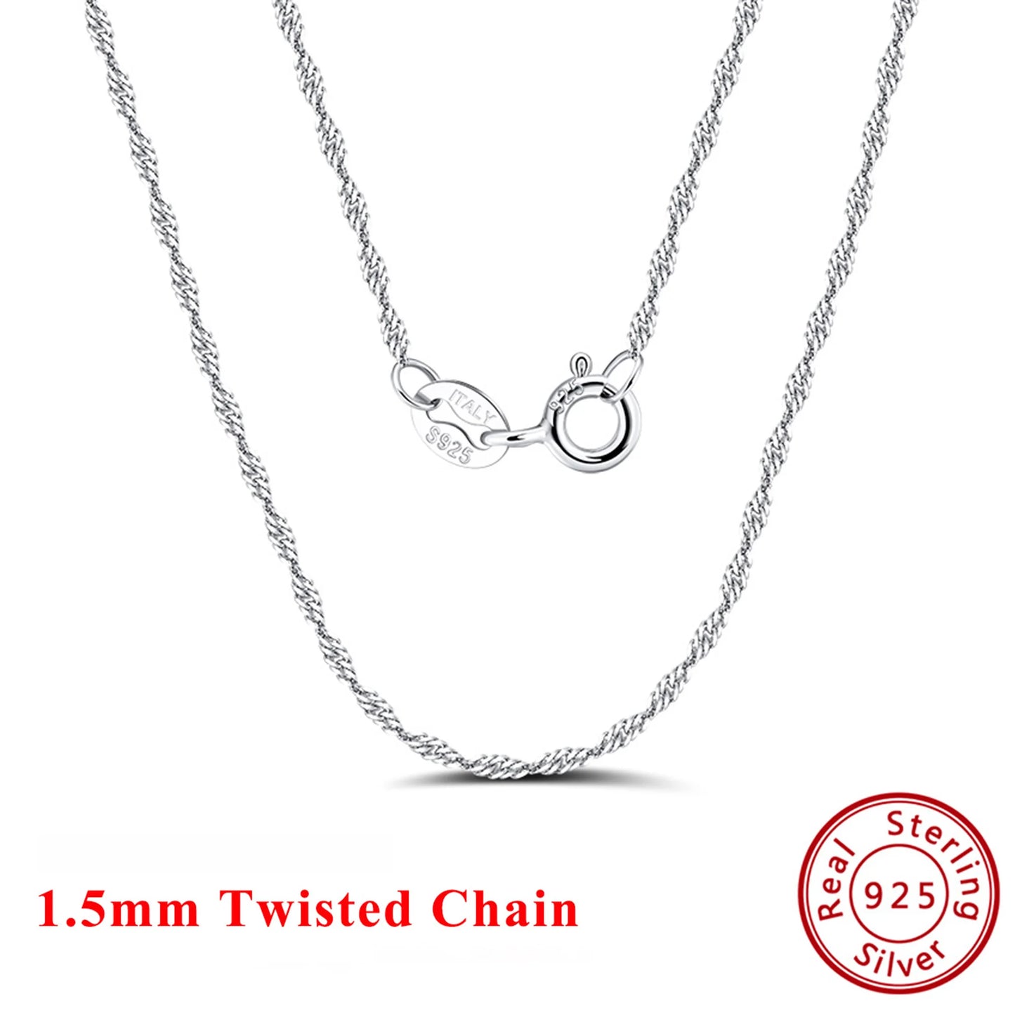 قلادة من سلسلة حبل ملتوية ذهبية - قلادة من الفضة الاسترلينية عيار 925 مطلية بالذهب عيار 14 قيراطًا