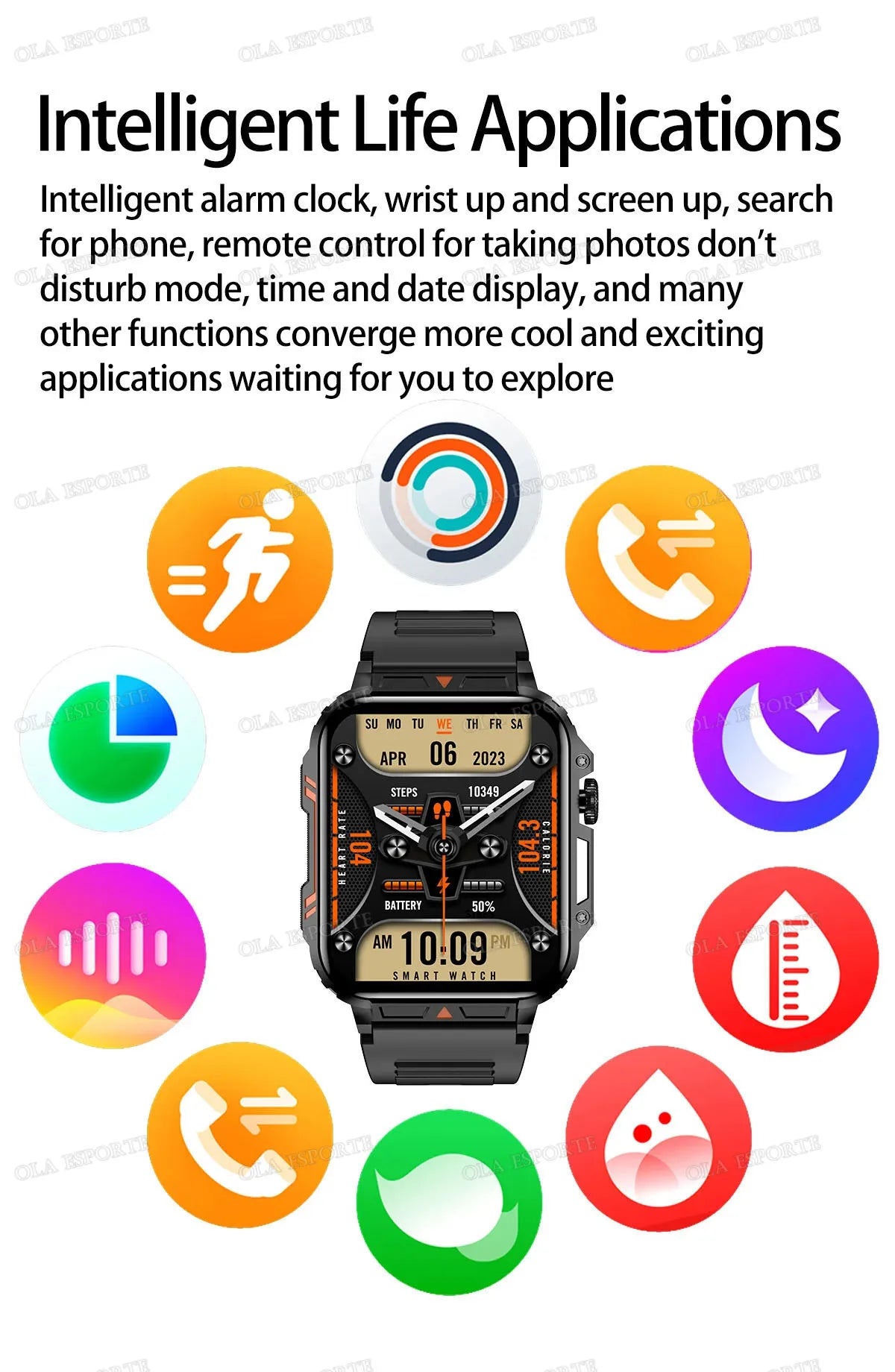 Military Smart Watch 2025 - Health Monitor Bluetooth Call IP68 Waterproof Fitness