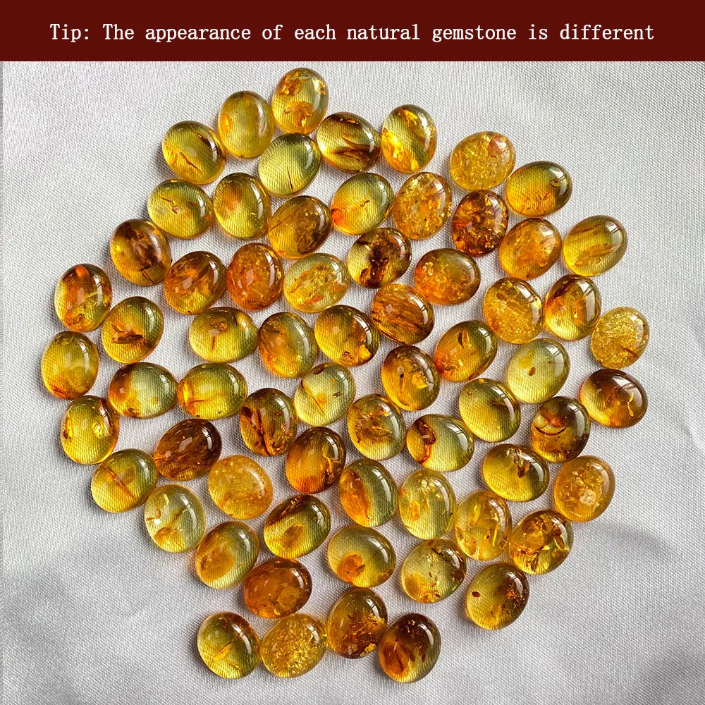 خاتم كهرمان عتيق - خاتم من الفضة الإسترلينية عيار 925 مرصع بحجر طبيعي