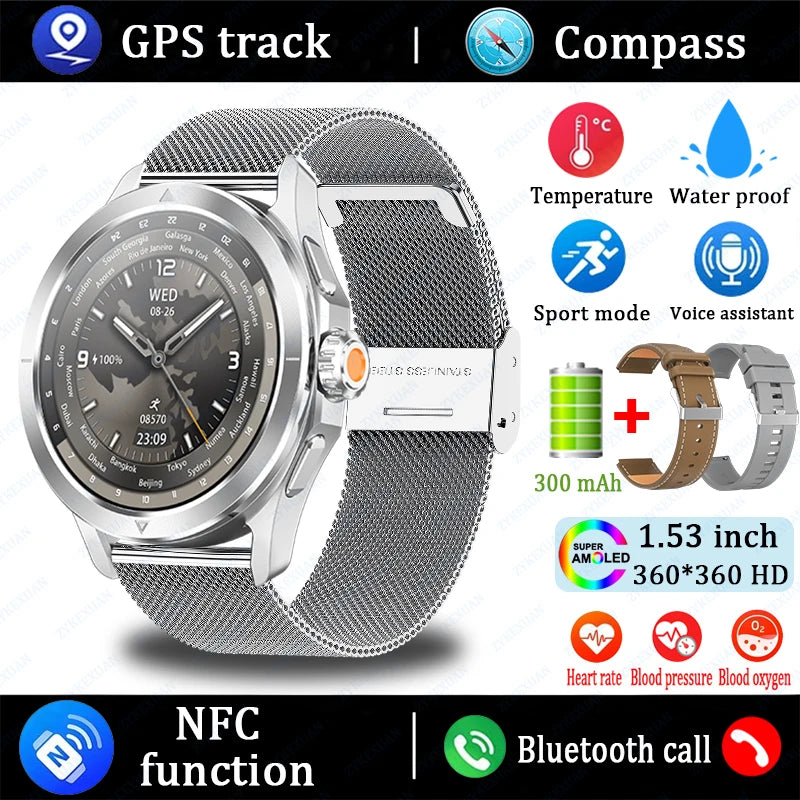 S4 Ultra Smart Watch - AMOLED Outdoor Sport NFC GPS Heart Rate Waterproof