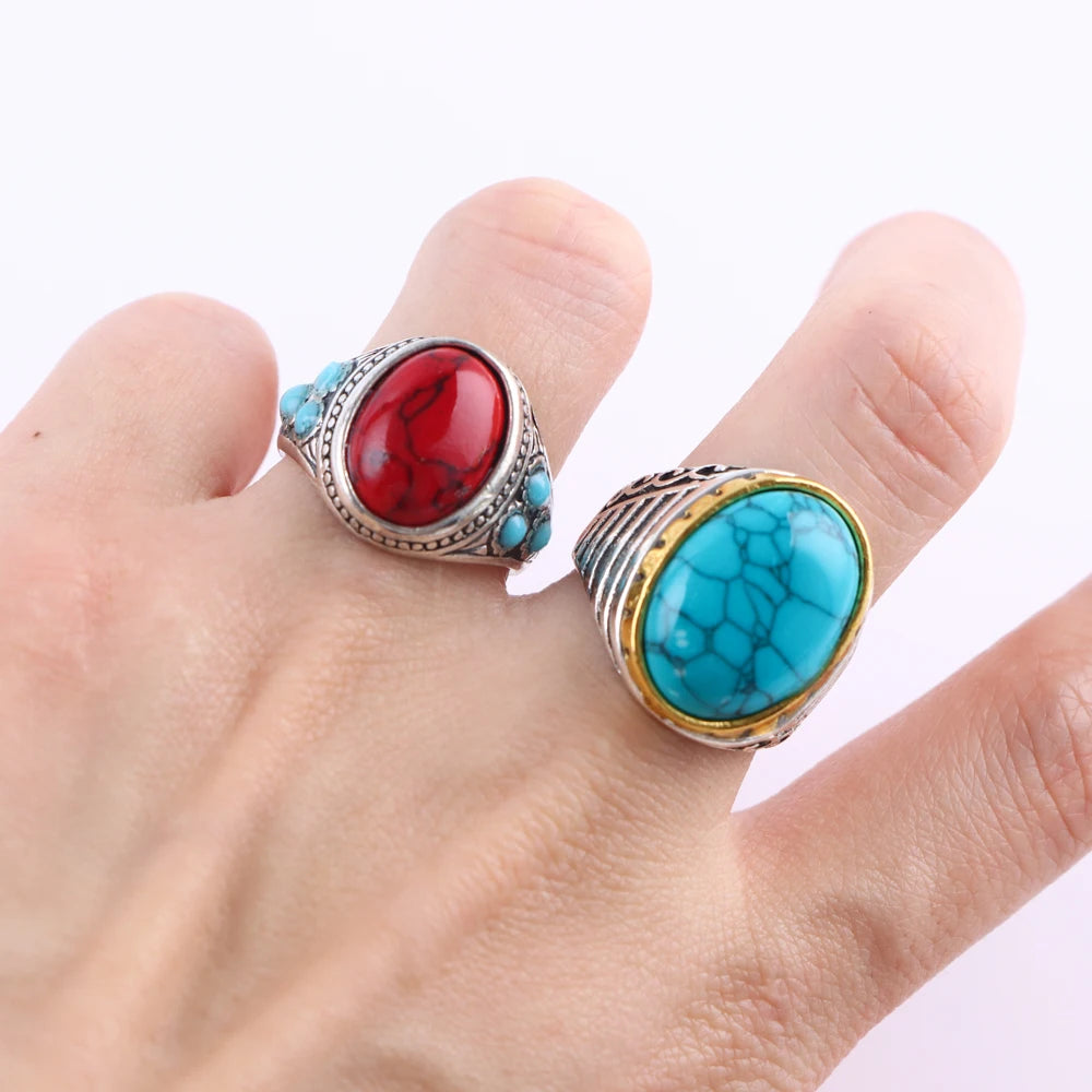 خواتم من الأحجار الطبيعية للبيع بالجملة - مجموعة من 10 إلى 50 قطعة بتصميم كلاسيكي مختلط