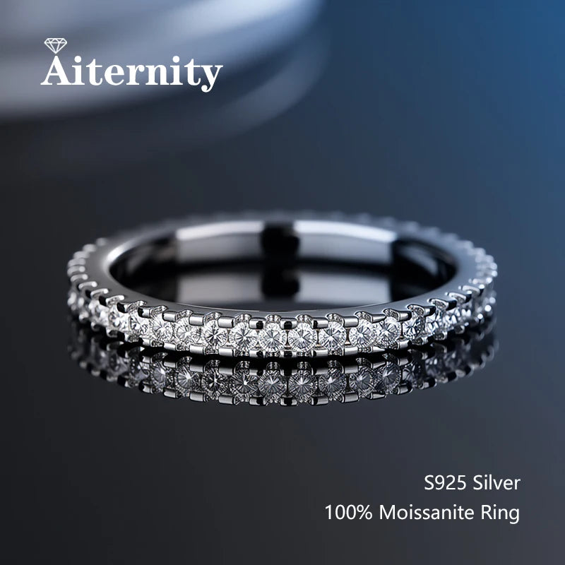 خاتم ذيل من الموزانيت - فضة إسترليني عيار 925 مع شهادة GRA