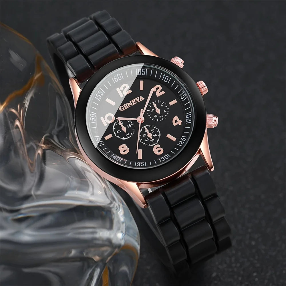 Coffret de montres pour couple - 2 montres à quartz de luxe avec bracelet en silicone