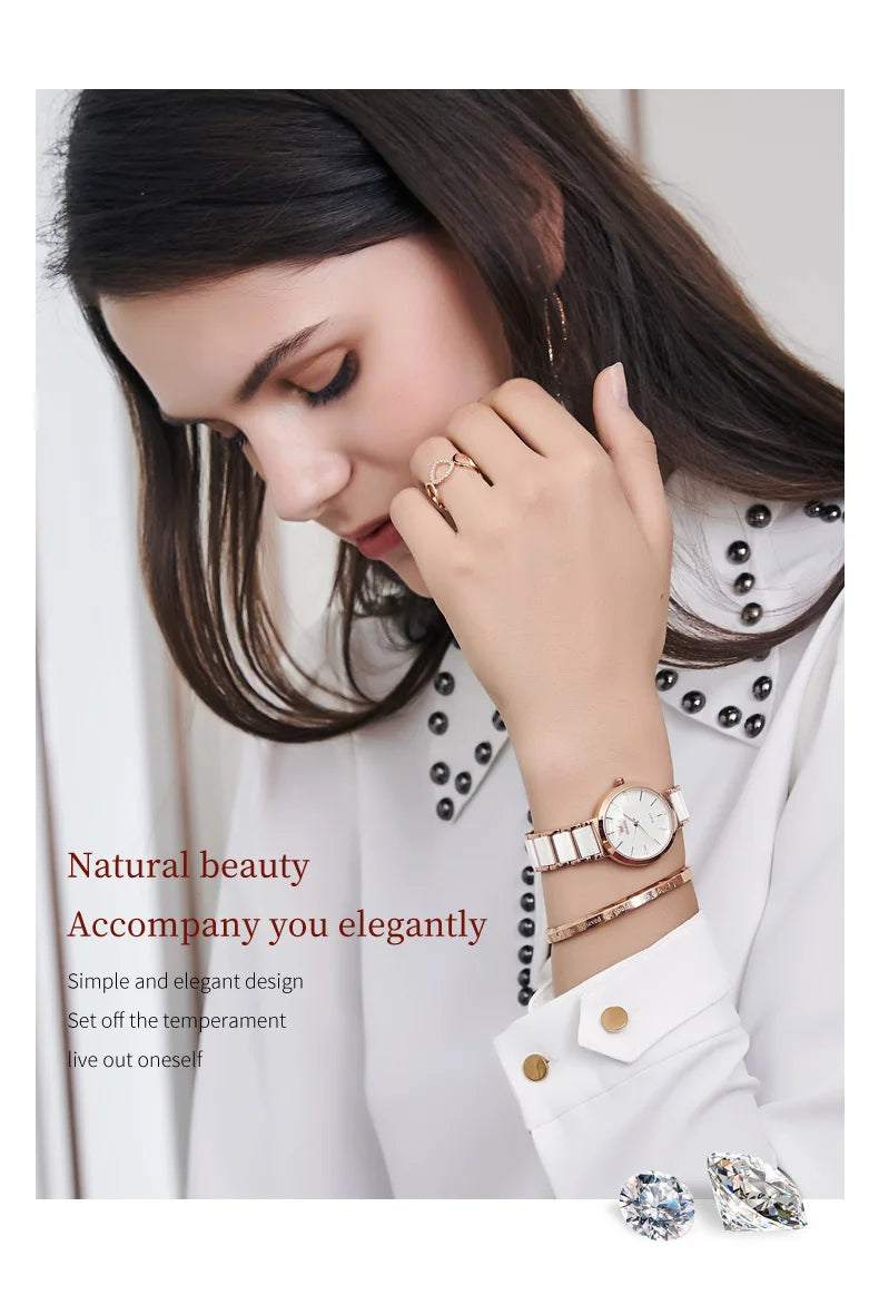 ساعة OLEVS النسائية - ساعة كوارتز فاخرة مقاومة للماء