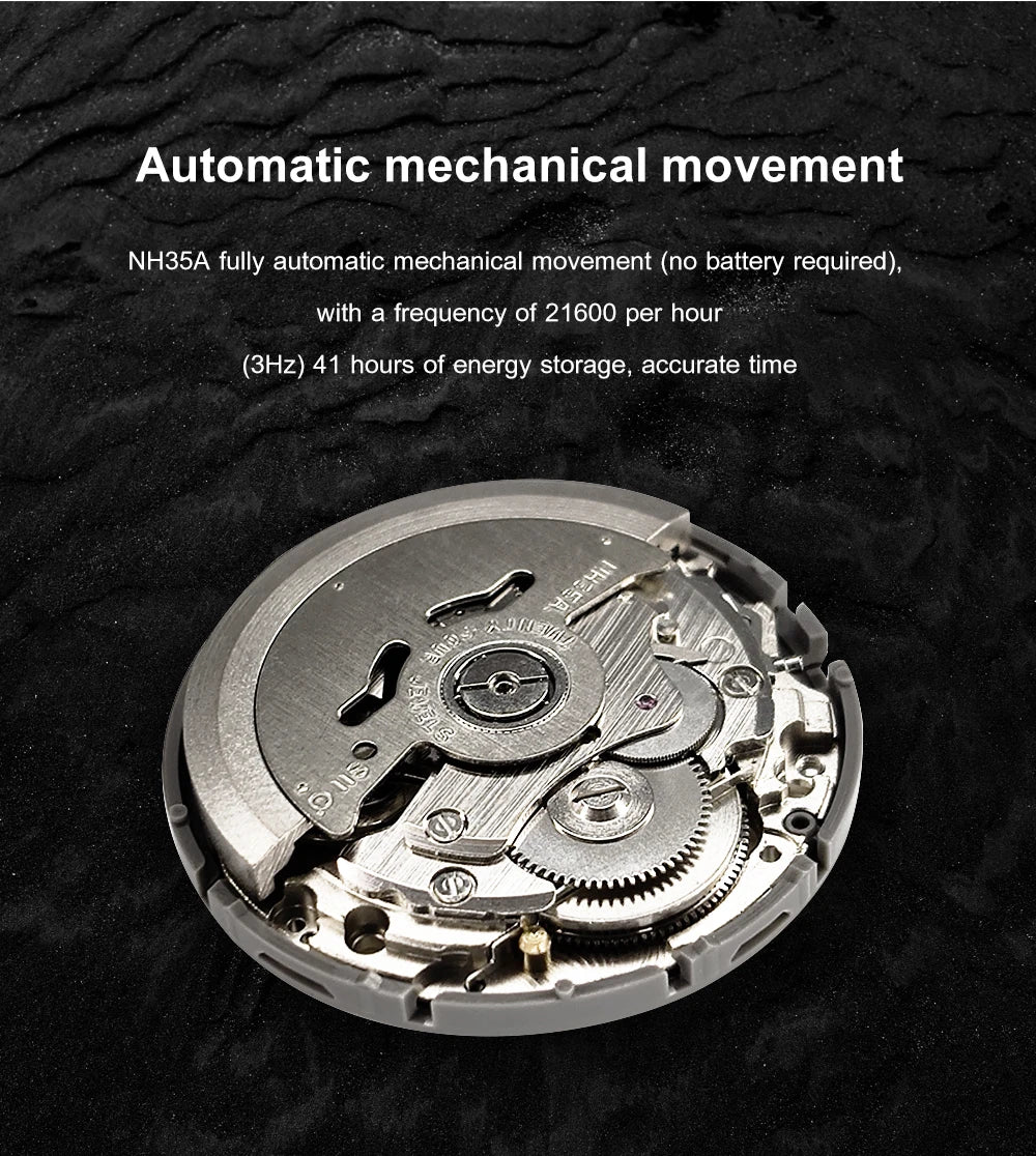 ساعة يد ADDIESDIVE Business Vintage Leather مقاومة للماء أوتوماتيكية ميكانيكية من الفولاذ للرجال ساعة كاجوال أوروبية أمريكية