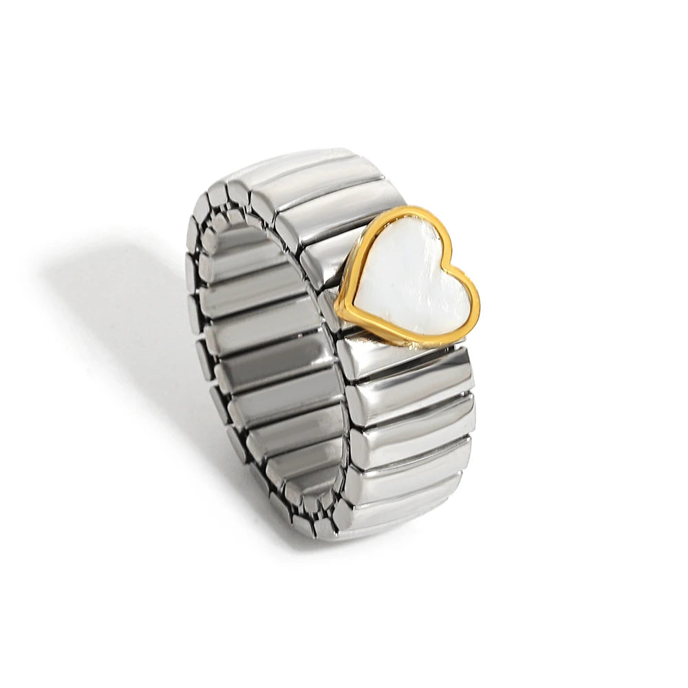 سوار مرن على شكل حلقة حب - سوار من الفولاذ المقاوم للصدأ بنمط نجمة