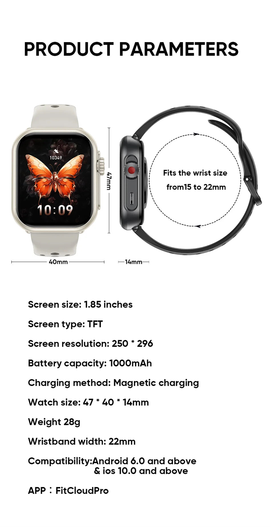 Watch Ultra 2 - 1000mAh 1.85" HD Full Touch Screen IP68 Bluetooth Call