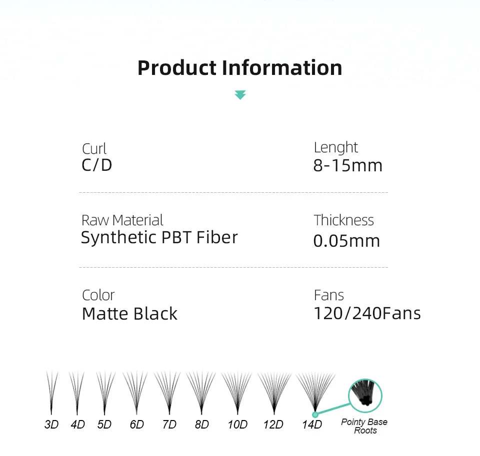 رموش AGUUD الروسية الجاهزة للتكثيف - ١٠ علب - معجبين كثر