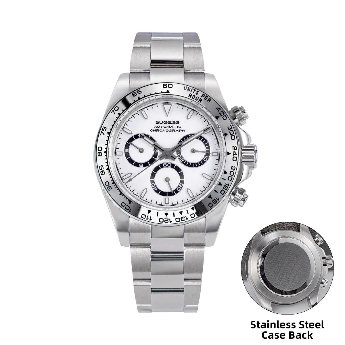 Montre homme Sugess Panda Diver Chronograph, mouvement automatique Paon SL-4801, montre-bracelet mécanique de luxe étanche, nouveauté 2024