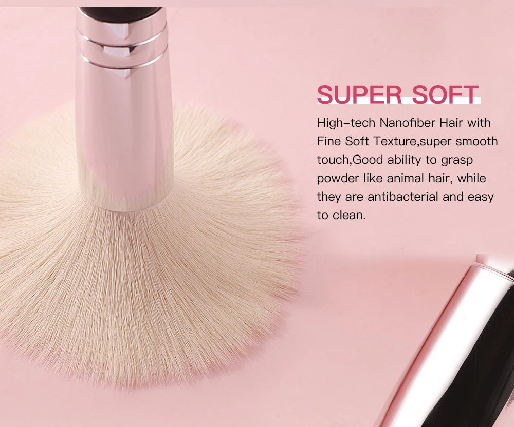 مجموعة فرش المكياج الاحترافية من بيلي - فرش من شعر الماعز الطبيعي