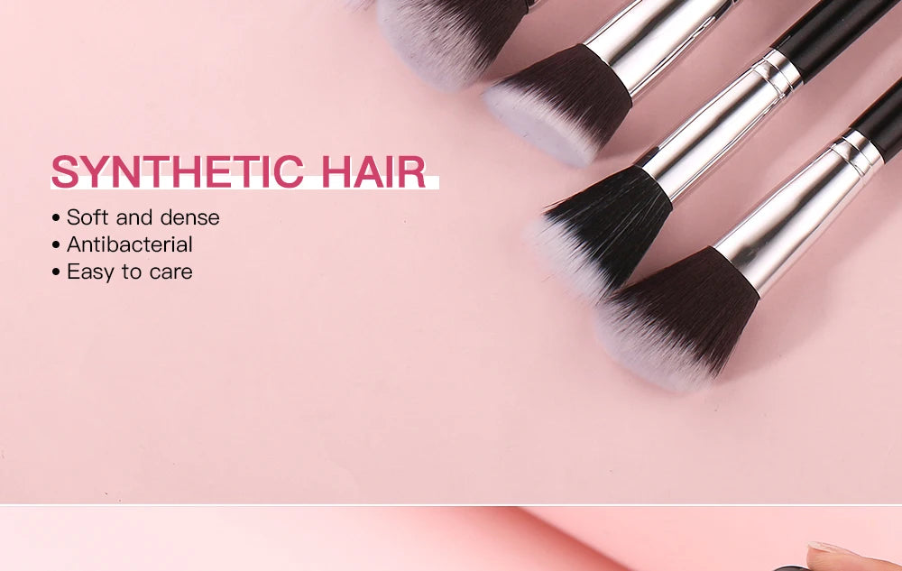 مجموعة فرش المكياج الاحترافية من بيلي - فرش من شعر الماعز الطبيعي