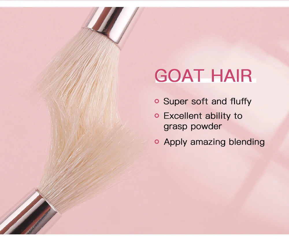 مجموعة فرش المكياج الاحترافية من بيلي - فرش من شعر الماعز الطبيعي